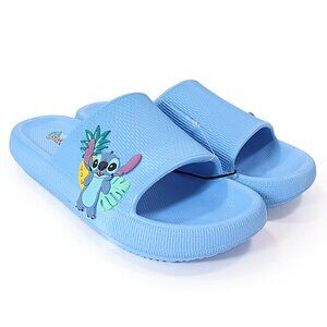 Disney Stitch Blue Slide Sandal Lightweight Cloud Comfort Sole Slip On Open Toe